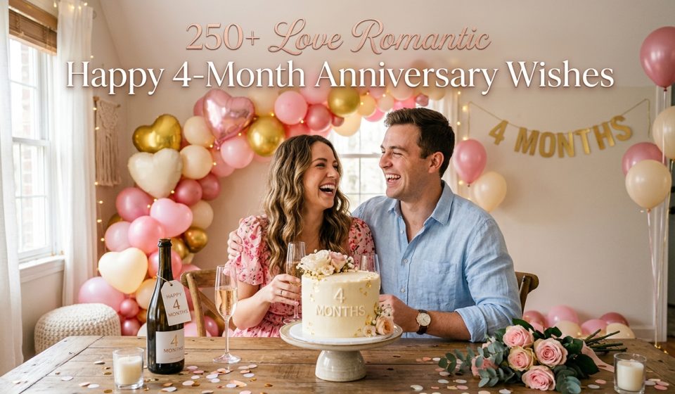 250+ Love Romantic Happy 4-Month Anniversary Wishes